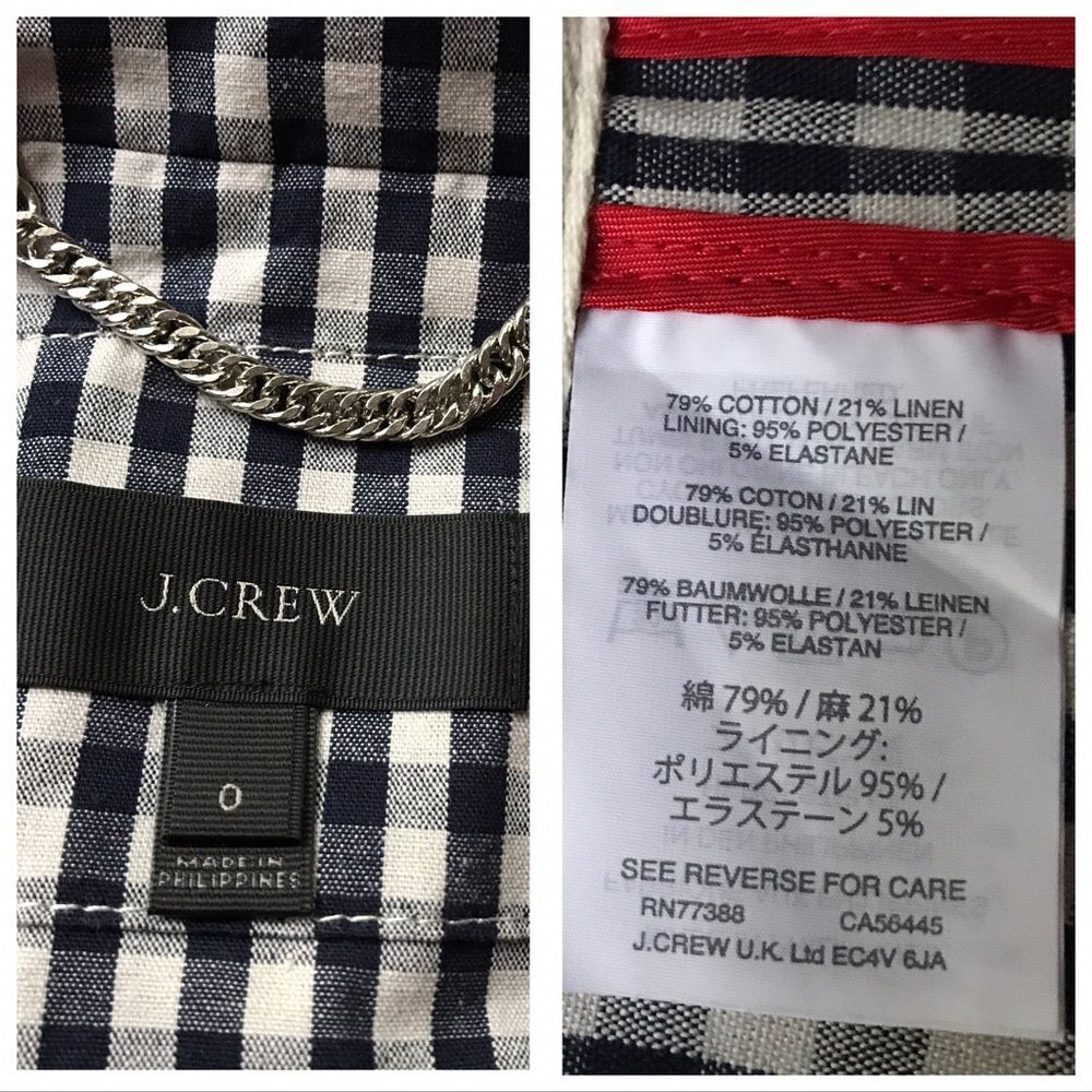 J. Crew Motorcycle jacket in gingham - Picture 8 of 8